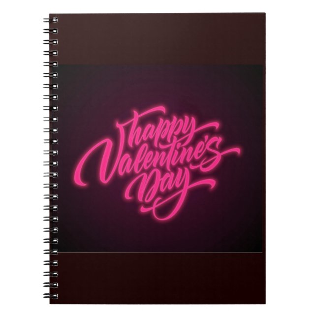 Happy Valentine's Day Neon Design-23692 Notebook (Front)