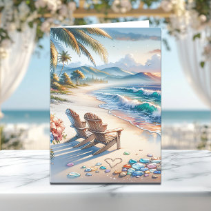 Happy Valentine's Day   Ocean Waves and Sea Glass Card