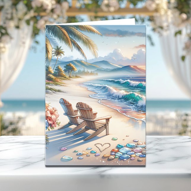 Happy Valentine's Day | Ocean Waves and Sea Glass Card (Creator Uploaded)