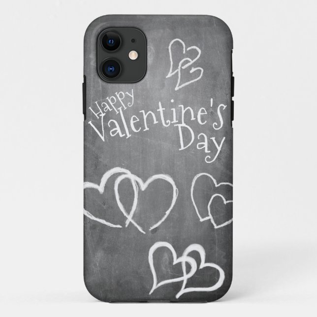 Happy Valentine's day on a chalk board Case-Mate iPhone Case (Back)