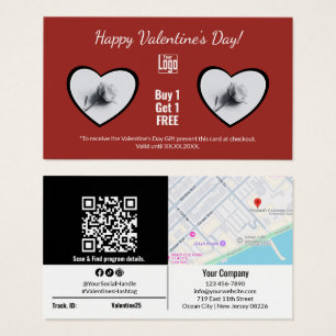 Happy Valentine's Day One Rose Gift Voucher Card