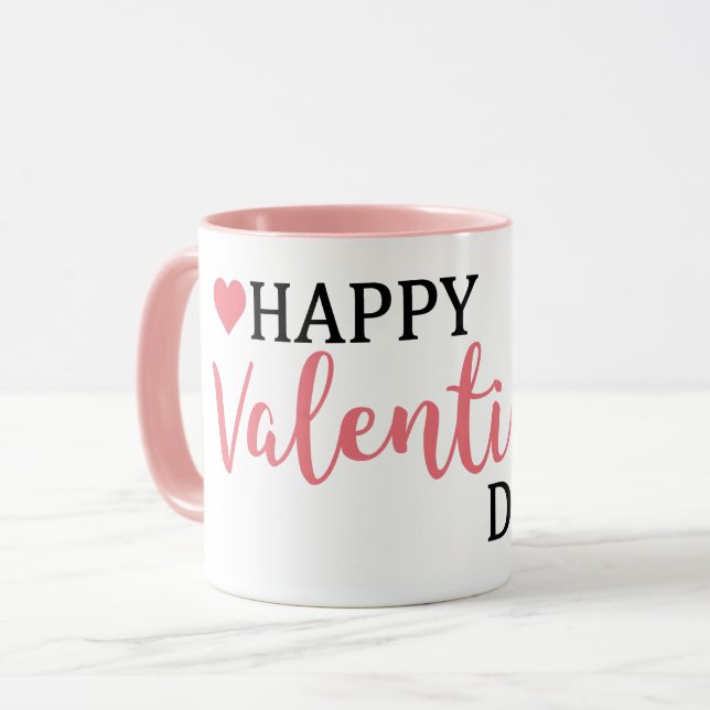 Happy Valentine's Day orange coffee mug  (Front Left)