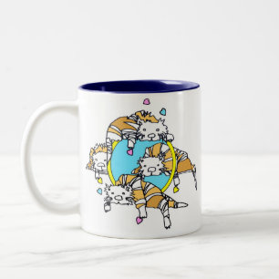 Happy Valentine's Day-Orange Tabbies Two-Tone Coffee Mug