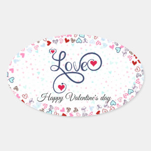 Happy Valentine's day Oval Sticker