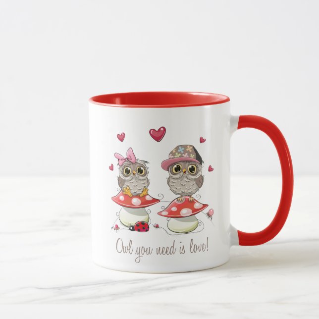 Happy Valentine's Day Owls  Mug (Right)
