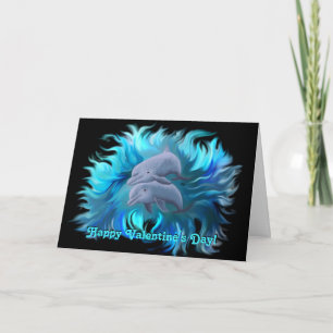 Happy Valentine's Day - Pair of dolphins Holiday Card