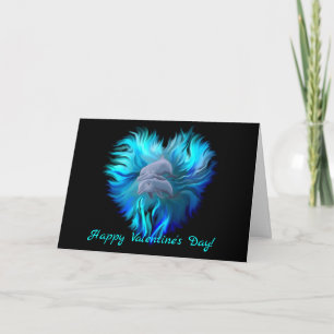 Happy Valentine's Day - Pair of dolphins Holiday Card