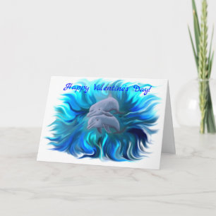 Happy Valentine's Day - Pair of dolphins Holiday Card