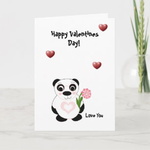 Happy Valentines Day  - Panda Bear Holiday Card