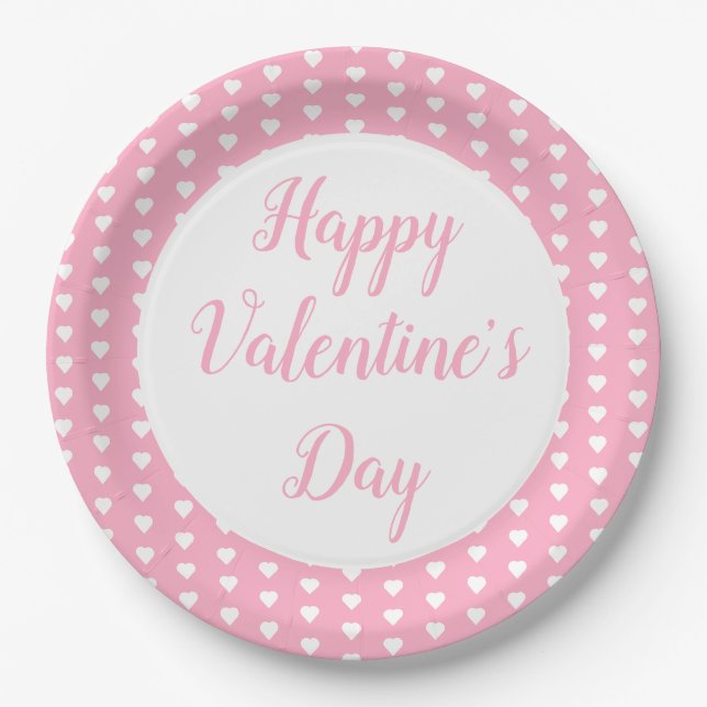 Happy Valentine's Day Paper Plate (Front)