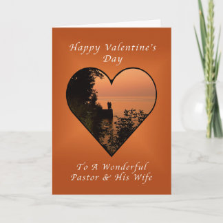 Happy Valentine's Day, Pastor and Wife, Heart Holiday Card