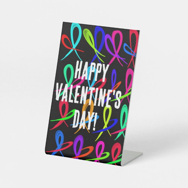 Happy Valentine's Day  Pedestal Sign (Front)