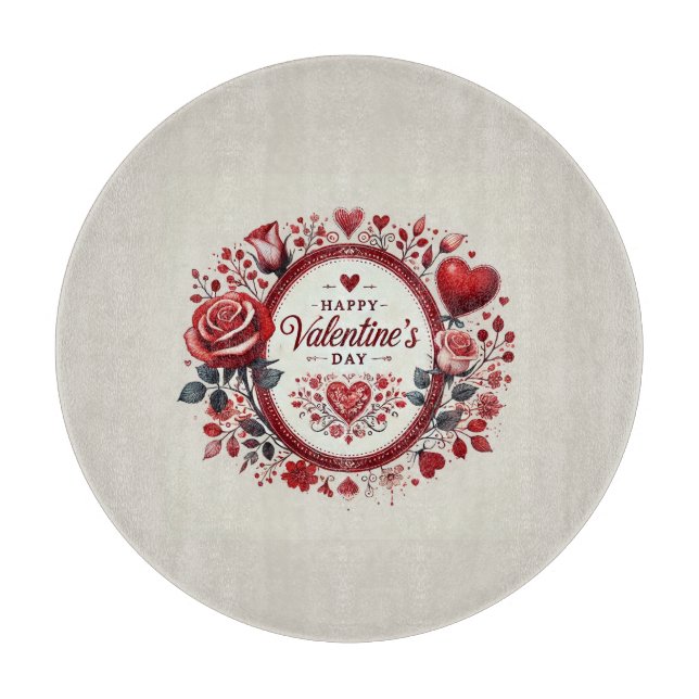 Happy Valentine's Day Personalised Cutting Board (Front)