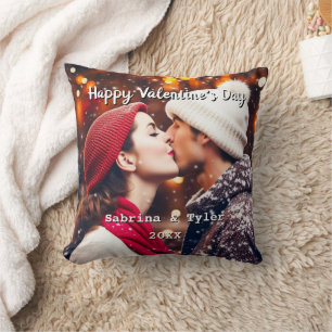 Happy Valentine's Day Personalised Photo & Names Cushion