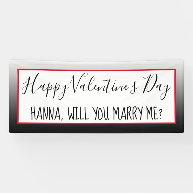 Happy Valentine's Day | Personalised Proposal Sign (Horizontal)