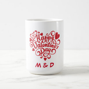 Happy Valentine's Day Personalized Monogram  Magic Mug