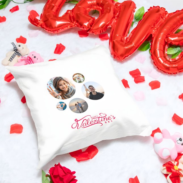 Happy Valentine's Day Photo Collage Cushion (Creator Uploaded)