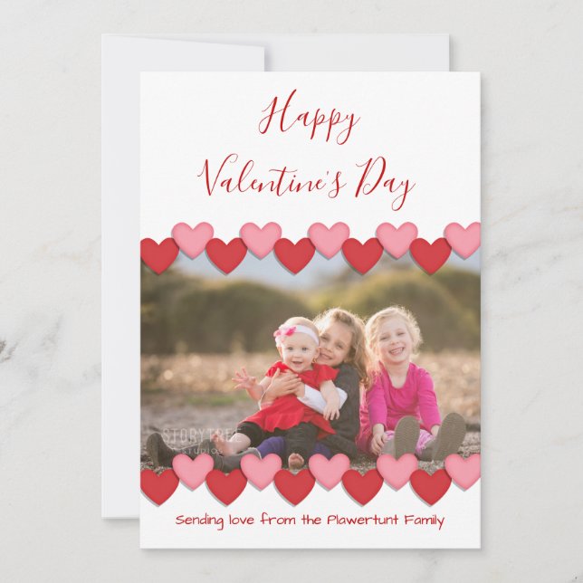 Happy Valentines Day Photo | Flat Greeting Card (Front)
