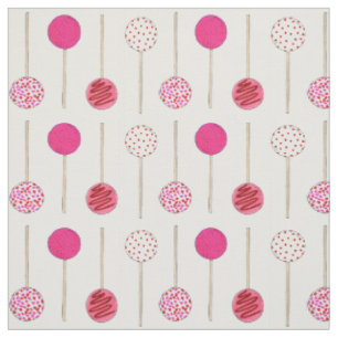 Happy Valentine's Day Pink Cake Pops Bakery Fabric