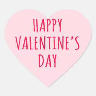 Happy Valentine's day pink heart Sticker