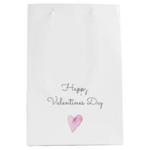 Happy Valentines Day Pink Heart Sweet Love Medium Gift Bag