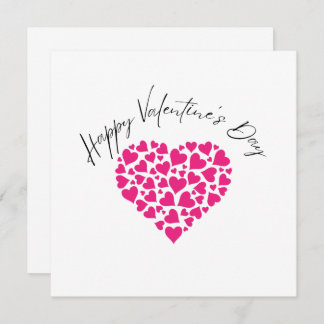 Happy Valentine's Day Pink Hearts Card