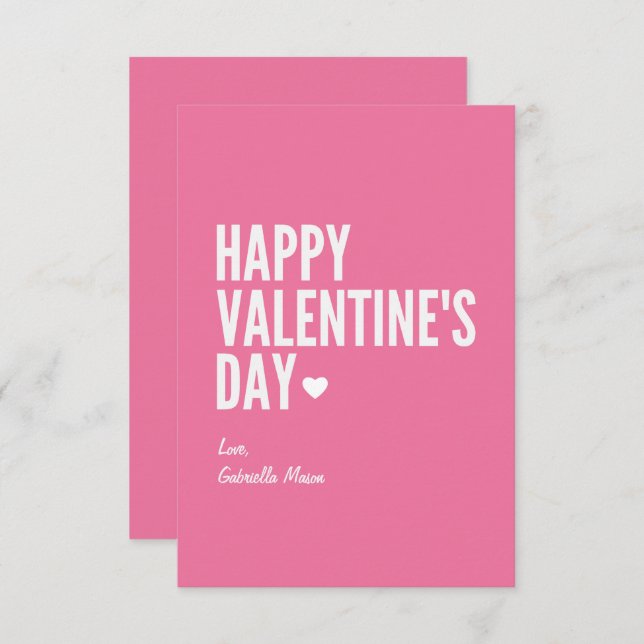 Happy Valentine's Day | Pink Invitation (Front/Back)