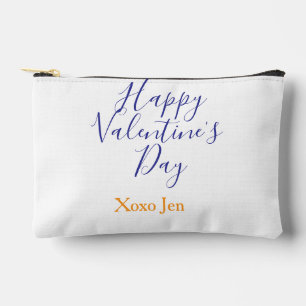 Happy Valentine's day pink purple xoxo love name c Accessory Pouch
