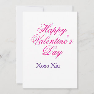 Happy Valentine's day pink purple xoxo love name c Invitation