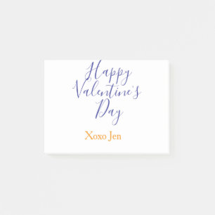 Happy Valentine's day pink purple xoxo love name c Post-it Notes