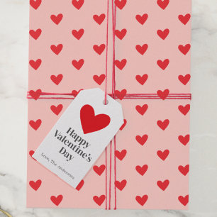 Happy Valentines Day Pink Red Custom  Gift Tags