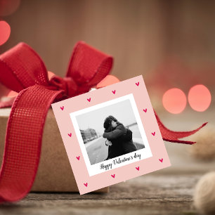 Happy Valentine's Day Pink & Red Heart Gift Favour Tags