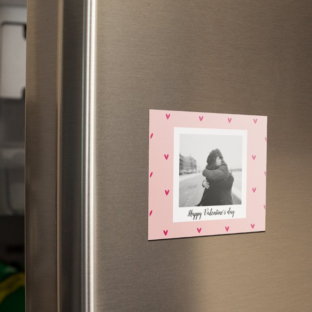 Happy Valentine's Day | Pink & Red Heart | Gift Magnet (Creator Uploaded)