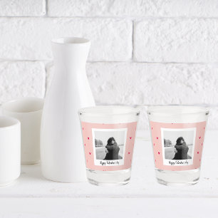 Happy Valentine's Day   Pink & Red Heart   Gift Shot Glass