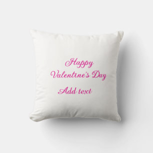 Happy Valentine's day pink text name message Cushion