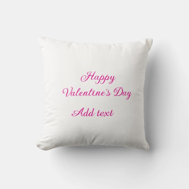 Happy Valentine's day pink text name message Cushion (Front)
