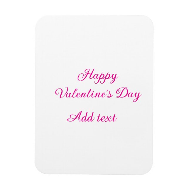 Happy Valentine's day pink text name message Magnet (Vertical)