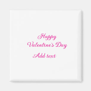 Happy Valentine's day pink text name message Magnet