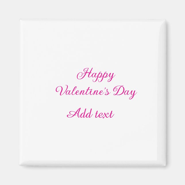 Happy Valentine's day pink text name message Magnet (Front)