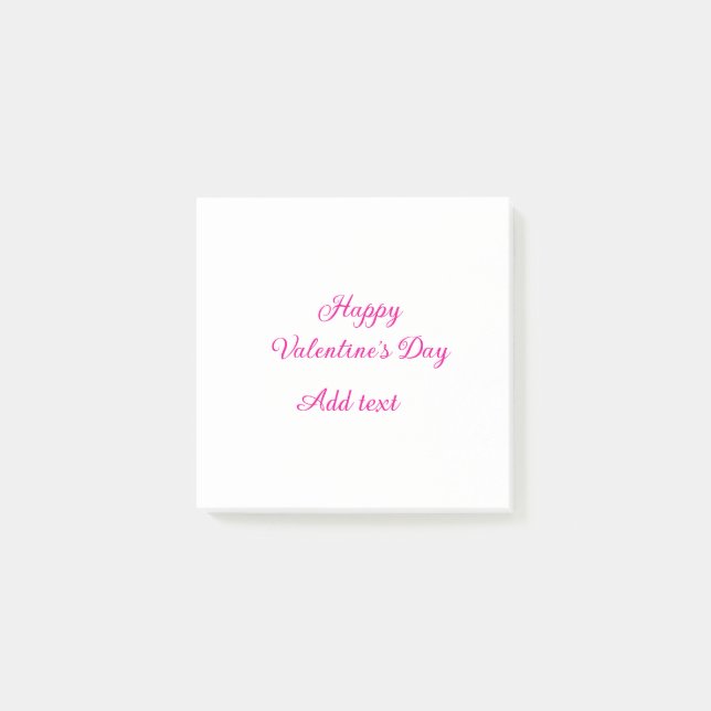 Happy Valentine's day pink text name message Post-it Notes (Front)