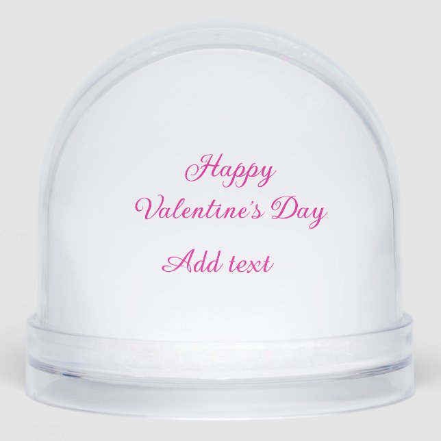 Happy Valentine's day pink text name message Snowglobe (Front)
