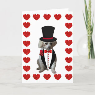 Happy Valentine's Day Poodle Tuxedo Note Card