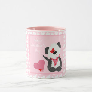 Happy Valentines Day Puppy Hearts Pink Mug