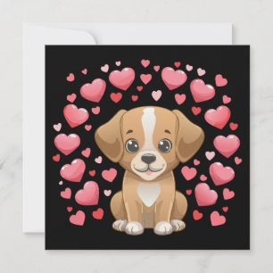 Happy Valentine's Day Puppy Holiday Card
