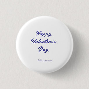 Happy Valentine's day purple name add message text 3 Cm Round Badge