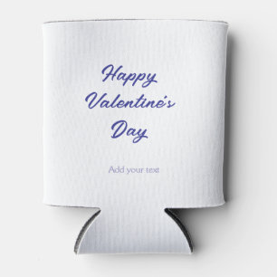 Happy Valentine's day purple name add message text Can Cooler