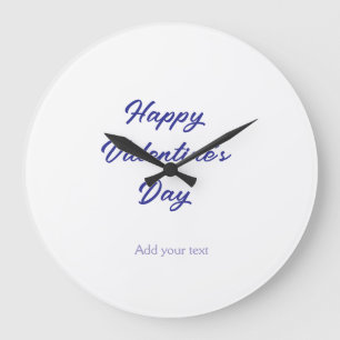 Happy Valentine's day purple name add message text Large Clock