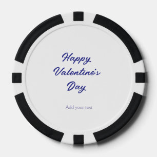 Happy Valentine's day purple name add message text Poker Chips