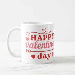 Happy Valentines day quote with hearts 3 Coffee Mug