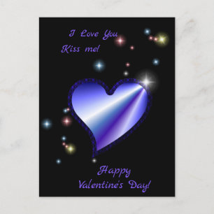 Happy Valentine's Day - Rainbow Heart with Stars Holiday Postcard